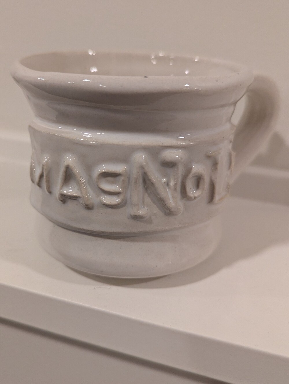 White Embossed Ceramic Mug - Magnolia